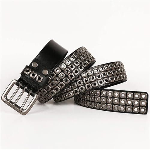 Heavy Metal Cowboy Punk Belt Genuine Leather Hip Hop Belts For Men Cross Rivet Jeans Belt Male Strap Ceinture Homme 1Pcs4