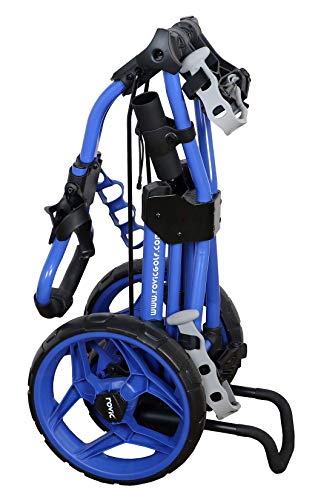 Rovic Model RV3J Junior | Youth 3-Wheel Golf Push Cart (Blue)