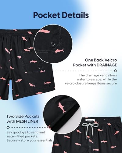 Image of maamgic Mens Swim Trunks 5 Inch with Mesh Lining, Quick Dry Mens Bathing Suit, Swim Shorts for Swimming and Beach