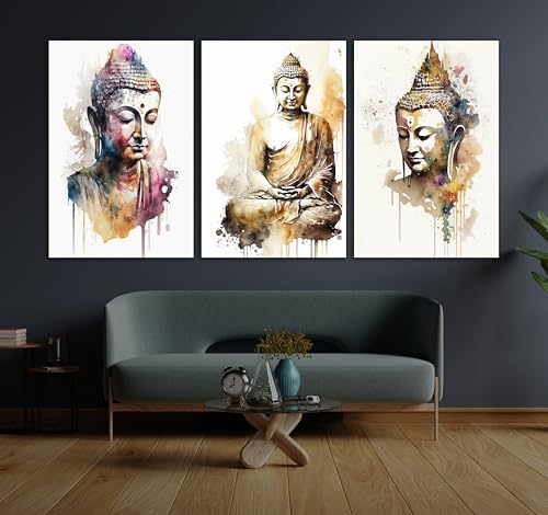 Affiche portrait abstrait Bouddha et oeuvre d'art de méditation format XXL