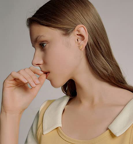 Minimalist Infinity Tiny 925 Sterling Silver Cartilage Tragus Small Stud Earrings for Women Teen Girls Sensitive Ears Cute Mini Huggie Post2