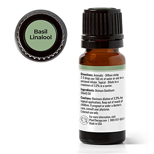Plant Therapy Basil Linalool Essential Oil 10 Ml (1/3 Oz) 100% Pure, Undiluted, Therapeutic Grade #TOP3