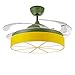 MJJLT Deckenventilator Mit Beleuchtung Und Fernbedienung, 3 Farben Lüfterleuchte LED Deckenleuchte Klappflügel 42 Zoll Moderne Deckenleuchte Für Schlafzimmer Wohnzimmer 36in,Green