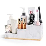 Toothbrush Holder for Bathroom, Aimou Bathroom Organizer Countertop with 6 Compartment Storage Bathr