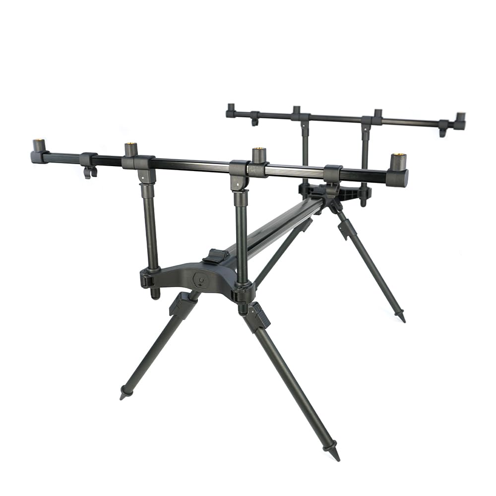 Rutenhalter Rod Pod für 4 Ruten – Aluminium Angelständer mit Transporttasche zum Karpfenangeln