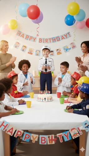 Image of Community Helper Uniform Costume for Kids | Role Play pilot, Traffic police, Navy Fancy Dress for School Functions & Theme Parties