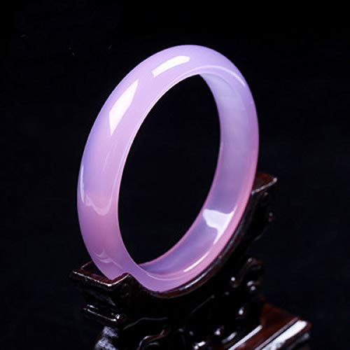 SDdPulse 女性用バングルブレスレット、ピンク翡翠ブレスレット、ヘティアン翡翠、瑪瑙、カルセドニー、レディースブレスレット、女性用、ジュエリー、52-62mm、58mm