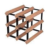 WLL-DP Freestanding Countertop Wine Rack Beech Wood Wine Storage Shelf Wine Holder, for Tabletop Cab