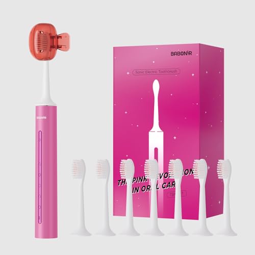 BABONIR Sonic Electric Toothbrush with 8 Brush Heads for Adults & Kids 3+, One Charge for 180 Days,...