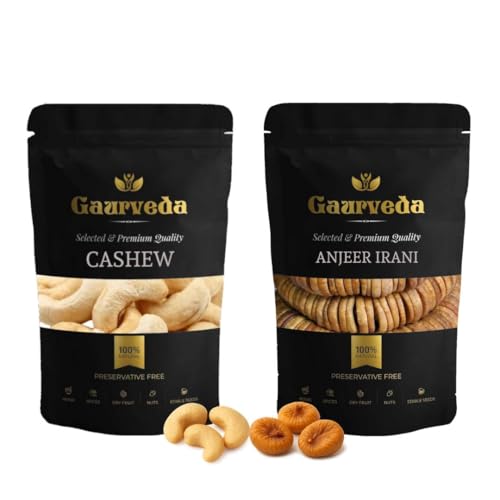 Image of GAURVEDA Kaju & Anjeer Combo Pack | Cashews & Figs | Healthy Snack | Rich in Nutrients & Energy Booster | Dry Fruits Gift Pack | 50 Grams