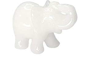 White Jade Elephant Gemstone Figurines