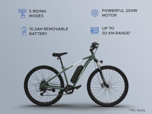 Image of EMotorad T-REX AIR Electric Cycle | 50km Range | 7-Speed Multi Gears | Unisex E-Bike