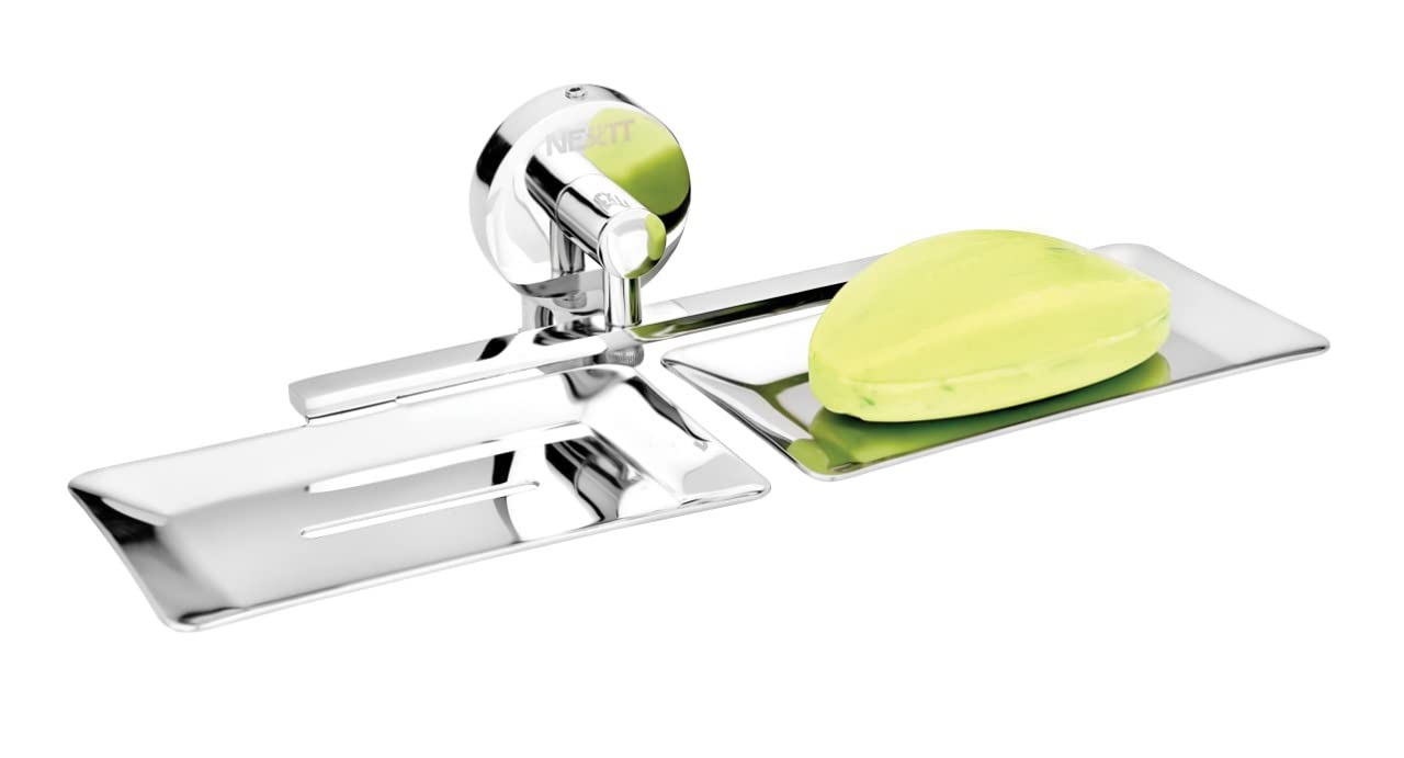 NEXTT Stainless Steel 304 Grade Dual Soap Dish/Holder for Bathroom Square, by - NAVRANG INNOVATIONS