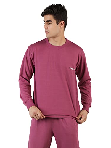 Image of CHKOKKO Men's Terry Cotton Loose Fit Full Sleeves Regular Fit T-Shirt