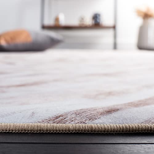 Alfombra geométrica beige y marrón Safavieh de 152x244 cm lavable para el salón 5