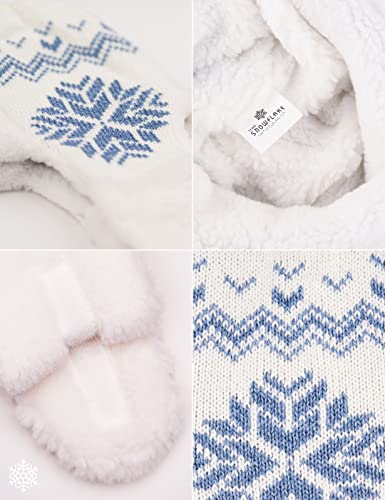 Team Snowflake Winter Trapper Hat For Women - Fun Ushanka Hat With Ear Flaps, White - Blue, One Size #TOP4