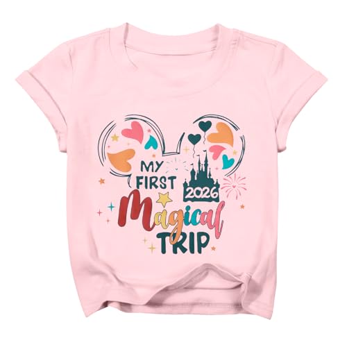 Image of Magical Shirts for Girls Animal Kingdom Shirt Kid Magic Princess T Shirt Castle Graphic Tees Summer Short Sleeve Tops