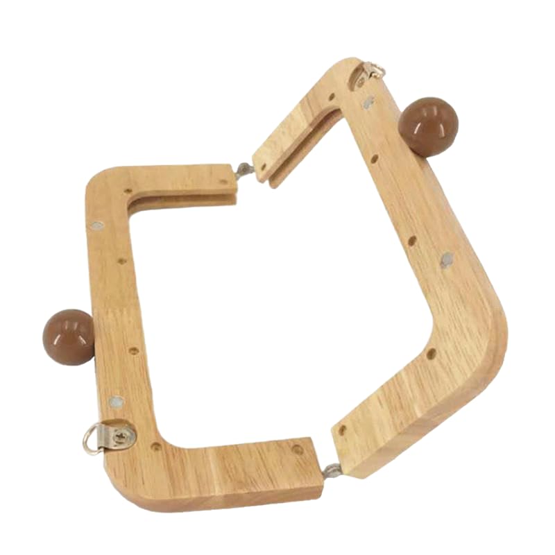 Drewniane uchwyty do toreb, Drewniane uchwyty do toreb i rama torebki w kształcie litery D Wielokolorowe 12-25 cm 2 szt. Do torebek typu "zrób to sam"(Beige Outer19.7 * 10.4cm)