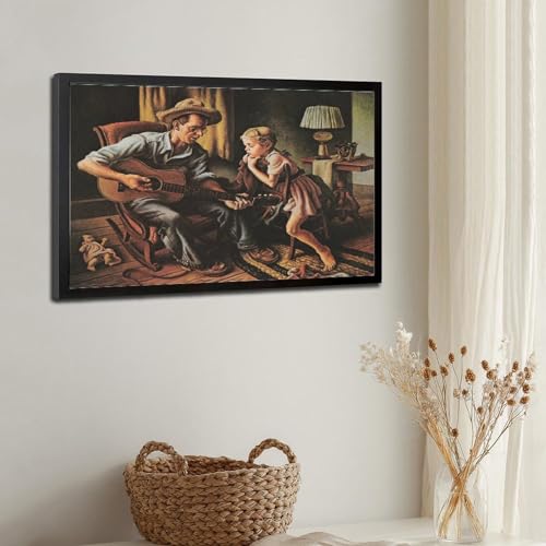 The Music Lesson Thomas Benton impression sur toile salon et bureau - 3