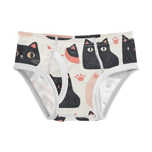 KLL Black Cat White Cute Cartoon Toddler Boys Comfort Underwear Briefs Cute Children Undies