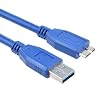 Accessory USA 6ft Blue USB 3.0 Power Data Cable/Cord/Lead Compatible with Toshiba External Hard Drive Disk