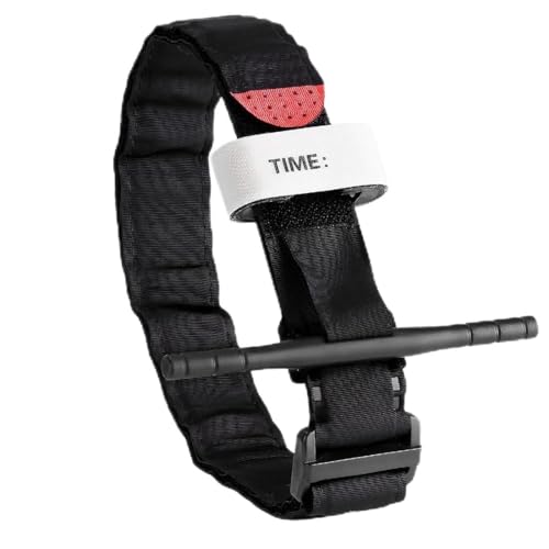 PHYNDR 1 Pièce Tactical Tourniquet Garrot Tactique d'Urgence, Garrot Tourniquet, pour Contrôle de la Perte de Sang en Camping et Randonnée 95cm