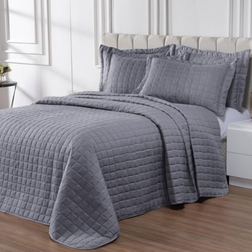 Kit Cobre Leito 400 Fios Completo Dupla Face Solteiro, Casal, Queen e King Size. (Cinza, Queen - 3 pcs)