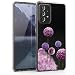 Produktbild kwmobile Case kompatibel mit Samsung Galaxy A52 / A52 5G / A52s 5G - Hülle Silikon transparent Blume Kugel Pink Violett Transparent