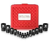 GETLITOOL 14 Pezzi Chiavi a Bussola E-Torx in Acciaio CRV con Valigetta, Set Bussole Femmina a Stella per Avvitatori a Impatto da 1/2" 3/8" 1/4" con Misure E4-E24, Portatile per Riparazione Auto DIY
