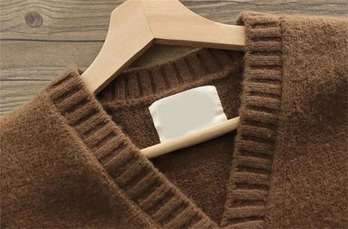 Men's Knitted Vest Solid Color Waistcoat V Neck Slim Fit Sweaters Sleeveless Cable Knit Top4