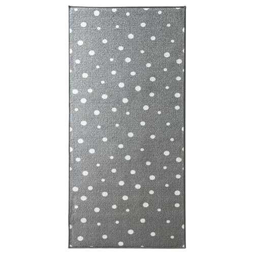KARAT Tappeto passatoia Dots&Stars, 80 x 100 cm, per bambini e ragazze, tappeto da gioco, per cameretta dei bambini, soggiorno, camera da letto (White Dots)
