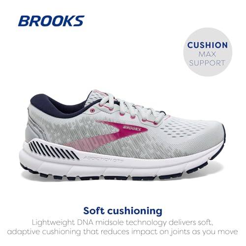 Brooks Brooks Women's Addiction GTS 15 Supportive Running Shoe - Oyster/Peacoat/Lilac Rose - 8.5 Medium