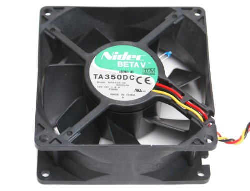 Image of NIDEC BetaV TA350DC Quiet Case Cooling Thermal Sensor Fan 12V 1.8A, 3-Pin (3-Wire Lead), 90mm x 90mm x 38mm, Compatible Model Number: M35105-58