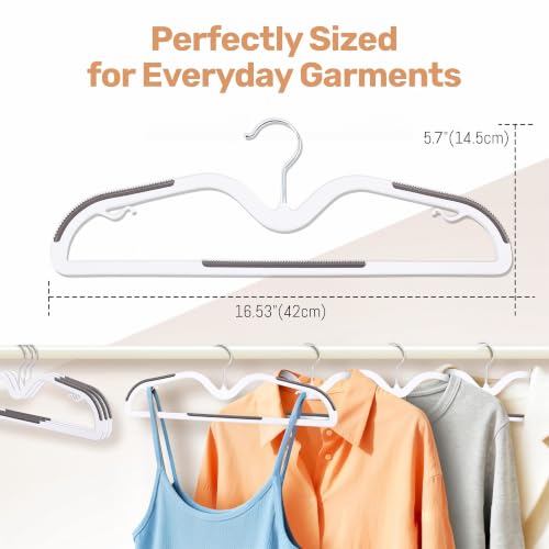 Image of 12 PCS Non Slip Plastic Hangers, Multipurpose Clothes Hangers & Cloth Hanger for Wardrobe Closet Organizer, Garment Storage Hanger for Shirts & Dresses (Groove Design Plastic Hangers 12 PCS)