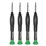 HARFINGTON 4pcs Precision Tri-point Screwdriver Y0.6 Head Swivel Lid Non-slip Plastic Handle for Phone Watch Eyeglasses Electronics Repair