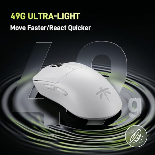 Ratón inalámbrico VGN Dragonfly F1 Pro ultraligero de 49 g con 26K DPI para gaming en blanco 2