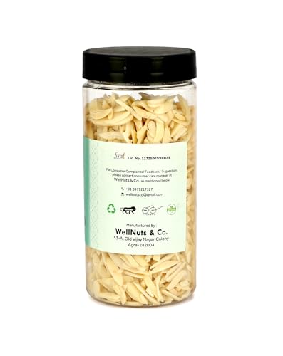 Image of WellNuts & Co. 100% Pure & Natural Almond Slivers | Nutritious Snack | Sliced Almonds for Baking, Cooking & Topping | Healthy Snack | Resealable Jar Pack | 150g (Pack of 1)