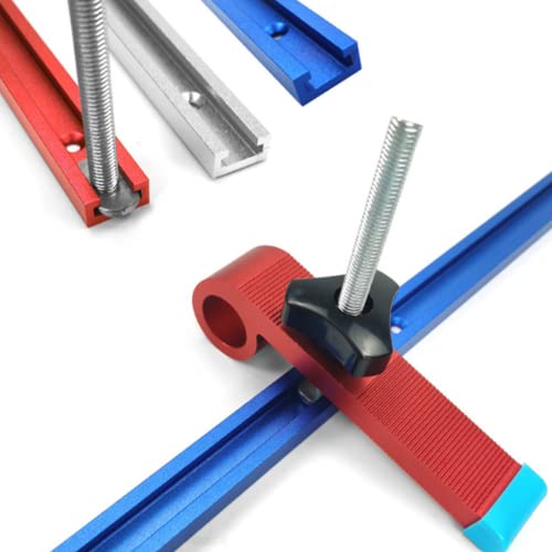 12 Stück T-Schiene Gleitmuttern M8 Nutensteine T-Nut Muttern Kit mit T-Schraube und Klemmknopf M8 Kunststoffgriff für Holzbearbeitung Werkzeug