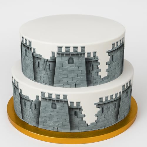Orange Trading Dartmouth LTD A4 Edible Decor Icing Sheet Stone Castle Border Edible Cake Topper Decoration