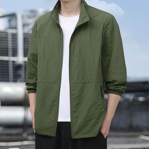 Sun Shirt for Men UV Protection Upf 50+ Lightweight Full Zip Stand Collar Fishing Jackets Hiking Athletic Rash Guard2