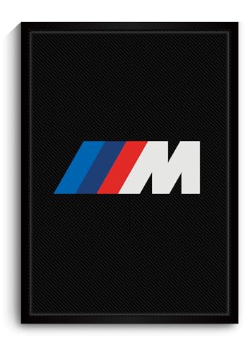 Image of BMW M Poster | Framed A4 Sized (31 x 23 cm) | M Power Logo Car Posters for Wall, Gift for Boys | Supercar Frames | BMW Poster M4 Sportscar Frame | Car Posters for Wall, Bedroom, Hostel, Study Room (F 045)