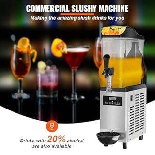 Uargd Commercial Slushy Machine, 12L / 3.2 Gal Single Tank, 24 Cups Capacity, 110V 550W Stainless Steel Frozen Drink Maker for Smoothies, Margaritas, and More – Ideal for Parties, Cafes, Bars