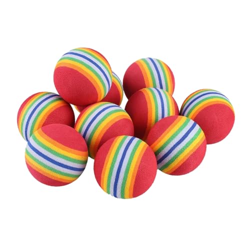 Kisangel 10piezas Juguete De Pelota Arcoíris De Eva Flotante para Mascotas Gatitos Gatos Snack De Masticación Juguete De Entrenamiento Interactivo El Agua