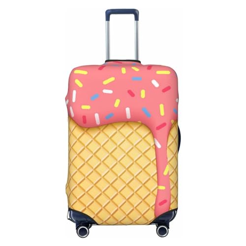 Pink Ice Cream Luggage Cover Washable Elasticated Luggage Covers for Suitcase TSA Approved Stylish Scratch Resistant Luggage Case Protector