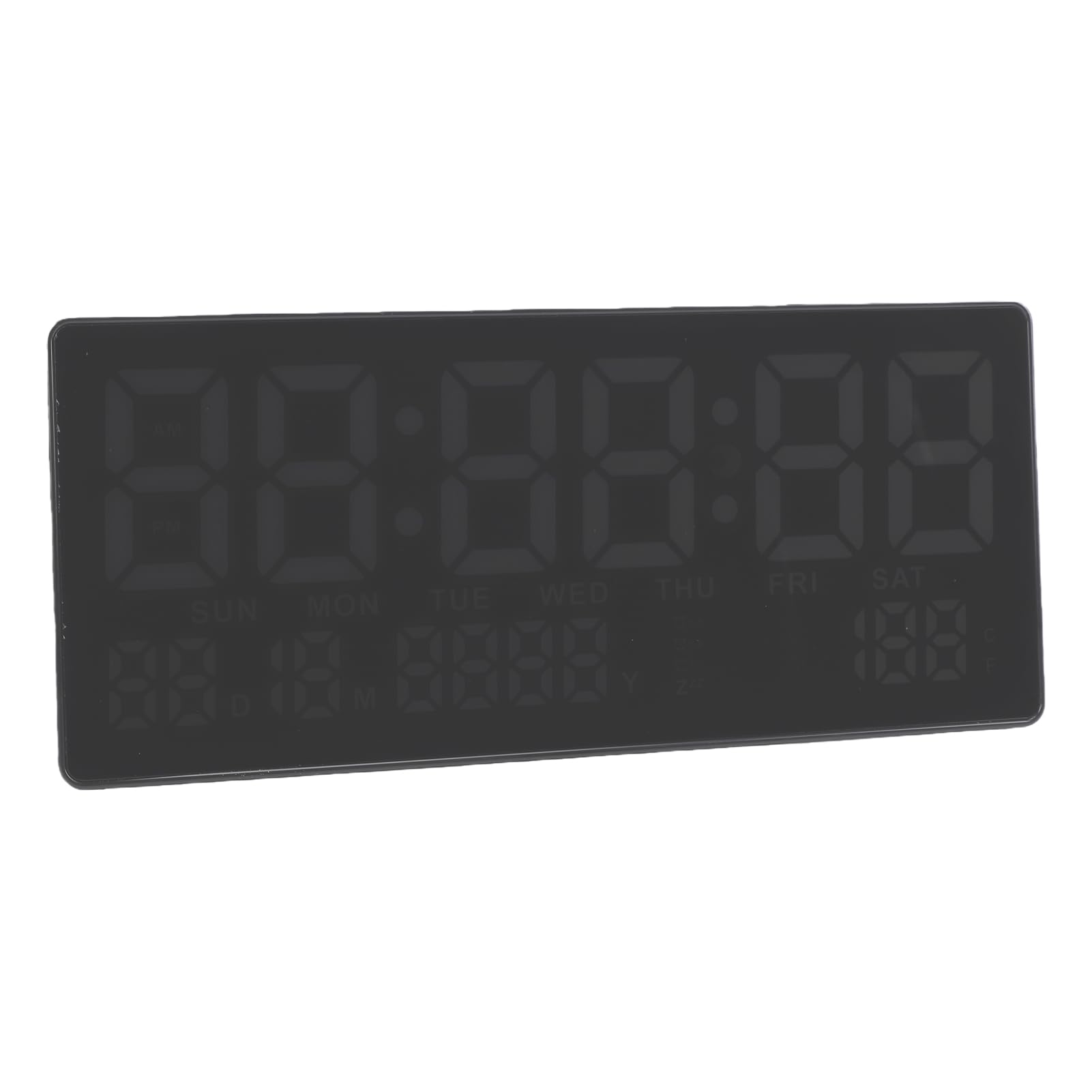 Reloj Despertador LCD Digital Pantalla de Calendario de Temperatura Moderna Brillo Adaptable para Escritorio de Estudio 36,2x15,8 Cm