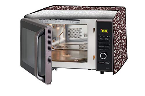 Image of Stylista Microwave Oven Cover for LG 20 L Solo MS2043DB Floral Pattern Brown