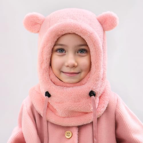 Toddler Kids Balaclava Winter Ski Mask Warm 3 in 1 Neck Warmer Hats Pink - image 3