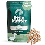 Little Hunter Duck Dog Treats Freeze Dried | Raw Single Ingredient Duck Morsel for Snacks, Training, Dog Food Toppers - All Natural, 2 oz