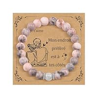 CheersLife Cadeau pour Femme Bracelet Pierres Naturelles Femme Cadeau Saint Valentin Femme Original Cadeau Ado Fille Cadeaux Noel Femme Cadeau Anniversaire Bracelet Cadeau pour Petite Amie Épouse