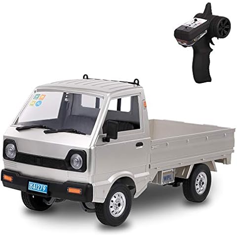 FMT, WPL D12 Kei Truck RC Car 1/10 2.4Ghz Remote Control Rock Crawler Off Road Truck with Brushed Motor, LED Headlights, Middle Engine Rear Drive RTR Toys Car for Adults Kids Boys Great Cover